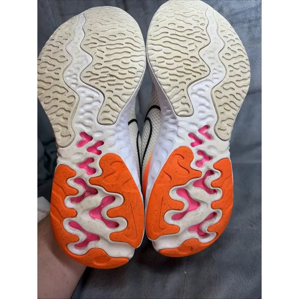 NIKE Renew Running Shoes Sneaking Womens 4.5Y White Orange Pink